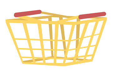 Image showing Empty shopping basket vector cartoon illustration.