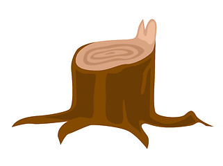 Image showing Stump with roots vector cartoon illustration.