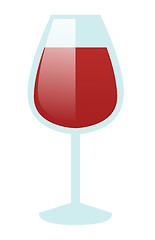 Image showing Glass of red wine vector cartoon illustration.
