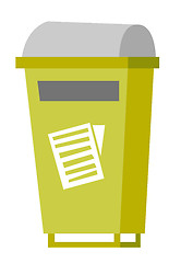 Image showing Rubbish bin for paper waste vector illustration.