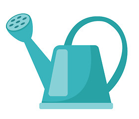 Image showing Blue watering can vector cartoon illustration.