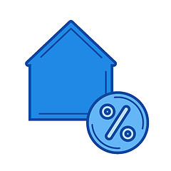 Image showing House with percent sign line icon.