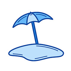 Image showing Beach umbrella line icon.