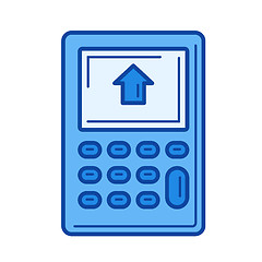 Image showing Calculator with house on display line icon.