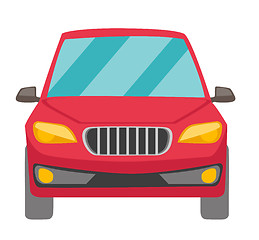 Image showing Red car vector cartoon illustration.