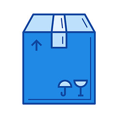 Image showing Carton package box line icon.