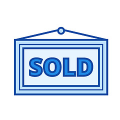 Image showing Sold placard line icon.