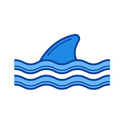 Image showing Shark fin above water line icon.