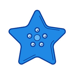 Image showing Starfish line icon.