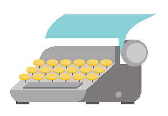 Image showing Typewriter with paper sheet vector illustration.
