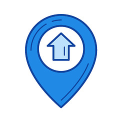 Image showing Map pointer with house inside line icon.