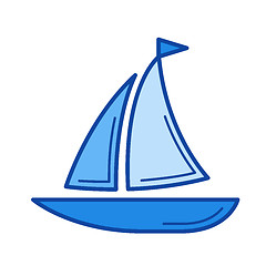 Image showing Sailboat line icon.