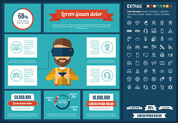 Image showing Virtual Reality flat design Infographic Template