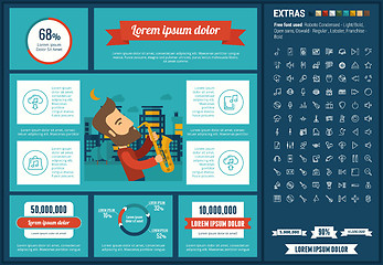 Image showing Music flat design Infographic Template
