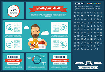 Image showing Sports flat design Infographic Template