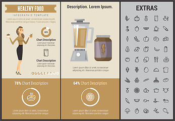 Image showing Healthy food infographic template, elements, icons