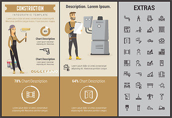 Image showing Construction infographic template and elements.