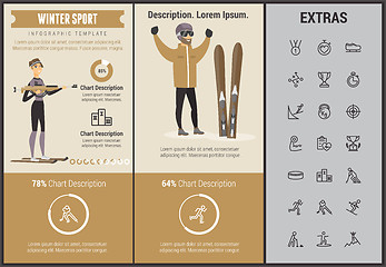 Image showing Winter sport infographic template, elements, icons