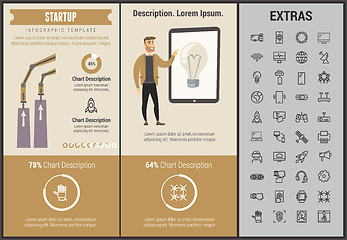 Image showing Startup infographic template, elements and icons.