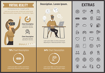 Image showing Virtual reality infographic template and elements.