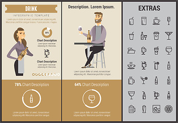 Image showing Drink infographic template, elements and icons.