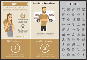 Image showing Travel infographic template, elements and icons.