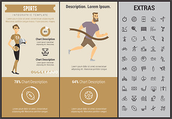 Image showing Sports infographic template, elements and icons.