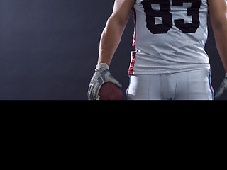 Image showing closeup American Football Player isolated on gray