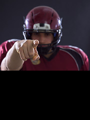 Image showing American football player pointing