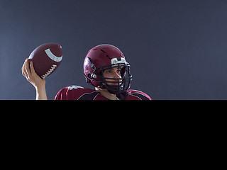 Image showing american football player throwing ball