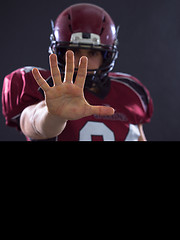 Image showing American football player pointing