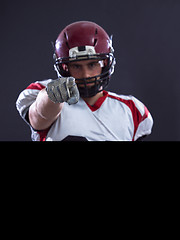 Image showing American football player pointing