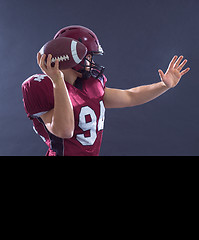 Image showing american football player throwing ball