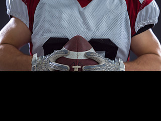 Image showing American Football Player isolated on gray