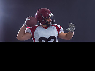 Image showing american football player throwing ball