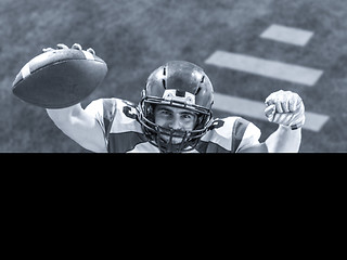 Image showing american football player celebrating touchdown