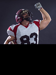 Image showing american football player celebrating touchdown