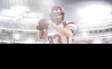 Image showing american football player throwing ball