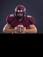 Image showing American Football Player isolated on gray