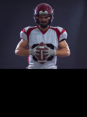 Image showing American Football Player isolated on gray