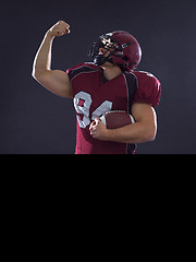 Image showing american football player celebrating touchdown