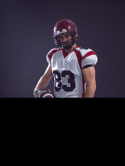 Image showing American Football Player isolated on gray