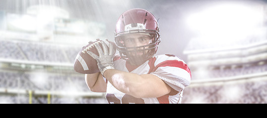 Image showing american football player throwing ball