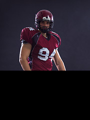 Image showing American Football Player isolated on gray