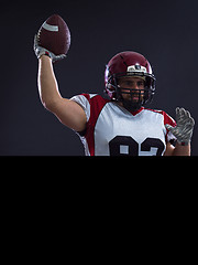 Image showing american football player throwing ball