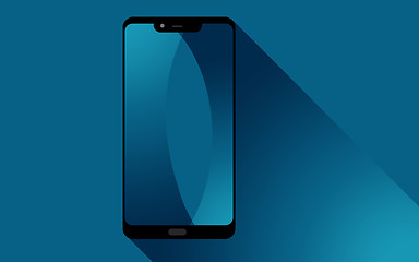 Image showing Smart phone with blue screen