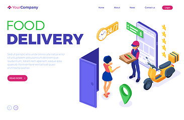 Image showing online food order package delivery service