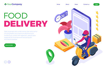 Image showing online food order package delivery service