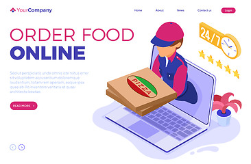 Image showing online food order package delivery service