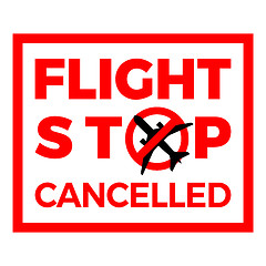 Image showing Flight Cancelled Airplane Covid-19 Coronavirus